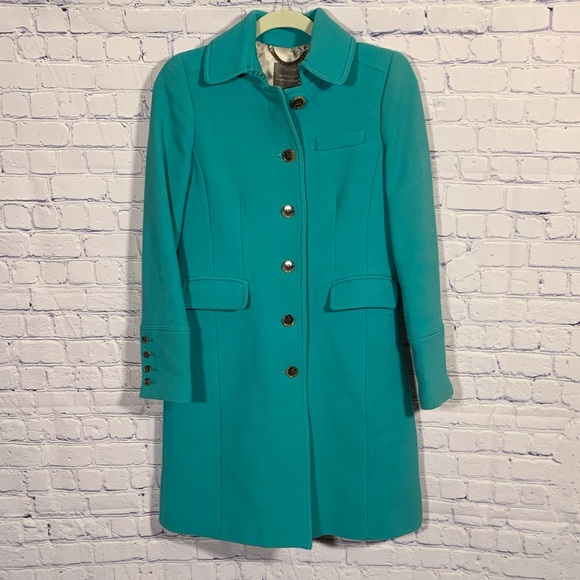 J. Crew Jackets & Blazers - J.Crew Womens Double Cloth Wool Lady Day Coat Teal Size 2 Preppy Old Money Retro